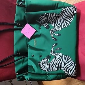 Kate Spade Everything Dancing Zebras Embroidered Large Tote
